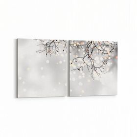 Olla 10810K2Y Ağaç Görseli Kare 2 Parça Yatay 65x30 cm Kanvas Tablo