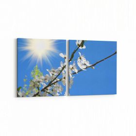 Olla 10845K2Y Ağaç Görseli Kare 2 Parça Yatay 65x30 cm Kanvas Tablo