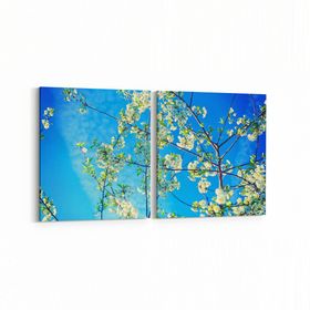 Olla 10858K2Y Ağaç Görseli Kare 2 Parça Yatay 65x30 cm Kanvas Tablo