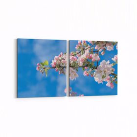 Olla 10860K2Y Ağaç Görseli Kare 2 Parça Yatay 65x30 cm Kanvas Tablo
