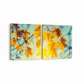 Olla 10885K2Y Ağaç Görseli Kare 2 Parça Yatay 65x30 cm Kanvas Tablo