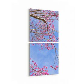 Olla 10905K2D Ağaç Görseli Kare 2 Parça Dikey 30x65 cm Kanvas Tablo