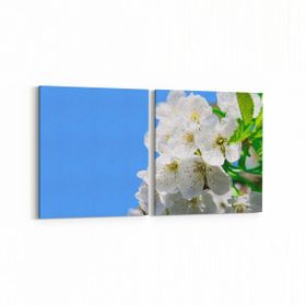 Olla 10906K2Y Ağaç Görseli Kare 2 Parça Yatay 65x30 cm Kanvas Tablo