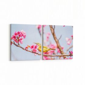 Olla 10918K2Y Ağaç Görseli Kare 2 Parça Yatay 65x30 cm Kanvas Tablo