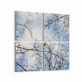 Olla 10927K4 Ağaç Görseli Kare 4 Parça 65x65 cm Kanvas Tablo