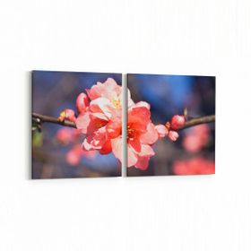 Olla 10930K2Y Ağaç Görseli Kare 2 Parça Yatay 65x30 cm Kanvas Tablo