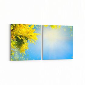 Olla 10934K2Y Ağaç Görseli Kare 2 Parça Yatay 65x30 cm Kanvas Tablo