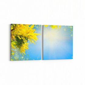 Olla 10934K2Y Ağaç Görseli Kare 2 Parça Yatay 65x30 cm Kanvas Tablo
