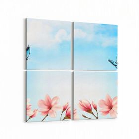 Olla 10936K4 Ağaç Görseli Kare 4 Parça 65x65 cm Kanvas Tablo