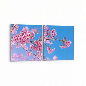 Olla 10939K2Y Ağaç Görseli Kare 2 Parça Yatay 65x30 cm Kanvas Tablo