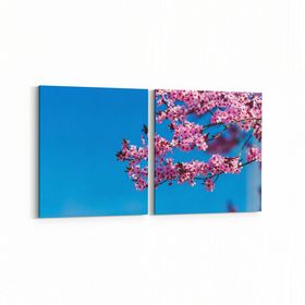 Olla 10954K2Y Ağaç Görseli Kare 2 Parça Yatay 65x30 cm Kanvas Tablo