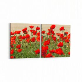 Olla 11006K2Y Ağaç Görseli Kare 2 Parça Yatay 65x30 cm Kanvas Tablo