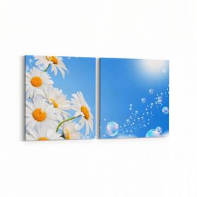 Olla 11023K2Y Ağaç Görseli Kare 2 Parça Yatay 65x30 cm Kanvas Tablo