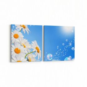 Olla 11023K2Y Ağaç Görseli Kare 2 Parça Yatay 65x30 cm Kanvas Tablo