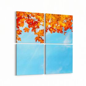 Olla 11025K4 Ağaç Görseli Kare 4 Parça 65x65 cm Kanvas Tablo