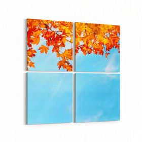 Olla 11025K4 Ağaç Görseli Kare 4 Parça 65x65 cm Kanvas Tablo