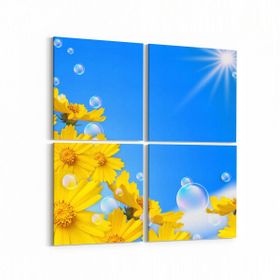 Olla 11027K4 Ağaç Görseli Kare 4 Parça 65x65 cm Kanvas Tablo