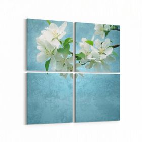 Olla 11054K4 Ağaç Görseli Kare 4 Parça 65x65 cm Kanvas Tablo