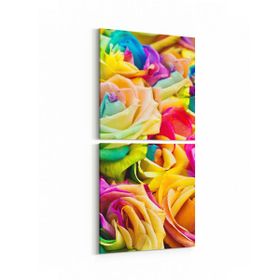 Olla 11552K2D Çiçek Görseli Kare 2 Parça Dikey 30x65 cm Kanvas Tablo