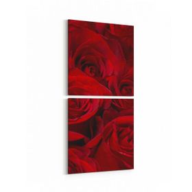 Olla 11557K2D Çiçek Görseli Kare 2li Dikey 30x65 cm Kanvas Tablo
