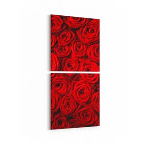 Olla 11559K2D Çiçek Görseli Kare 2 Parça Dikey 30x65 cm Kanvas Tablo