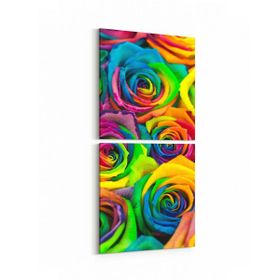 Olla 11560K2D Çiçek Görseli Kare 2 Parça Dikey 30x65 cm Kanvas Tablo