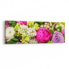 Olla 11563YI Çiçek Görseli Yatay İnce 90x30 cm Kanvas Tablo