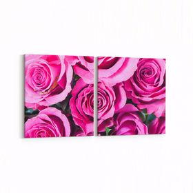 Olla 11567K2Y Çiçek Görseli Kare 2 Parça Yatay 65x30 cm Kanvas Tablo