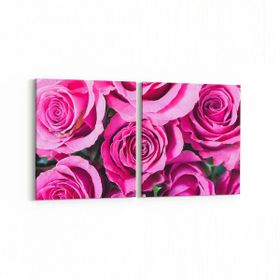 Olla 11567K2Y Çiçek Görseli Kare 2 Parça Yatay 65x30 cm Kanvas Tablo