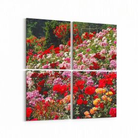Olla 11575K4 Çiçek Görseli Kare 4 Parça 65x65 cm Kanvas Tablo