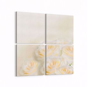 Olla 11576K4 Çiçek Görseli Kare 4 Parça 65x65 cm Kanvas Tablo