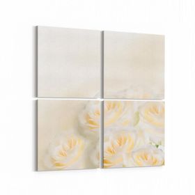 Olla 11576K4 Çiçek Görseli Kare 4 Parça 65x65 cm Kanvas Tablo