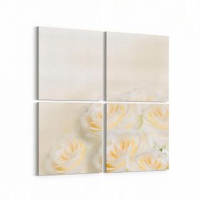 Olla 11576K4 Çiçek Görseli Kare 4 Parça 65x65 cm Kanvas Tablo