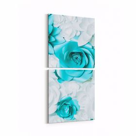 Olla 11585K2D Çiçek Görseli Kare 2 Parça Dikey 30x65 cm Kanvas Tablo