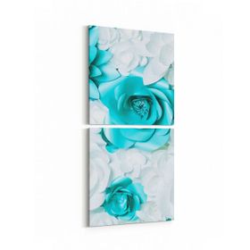 Olla 11585K2D Çiçek Görseli Kare 2 Parça Dikey 30x65 cm Kanvas Tablo