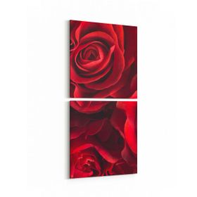 Olla 11590K2D Çiçek Görseli Kare 2 Parça Dikey 30x65 cm Kanvas Tablo