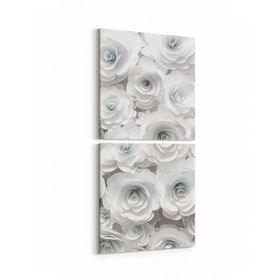 Olla 11597K2D Çiçek Görseli Kare 2 Parça Dikey 30x65 cm Kanvas Tablo