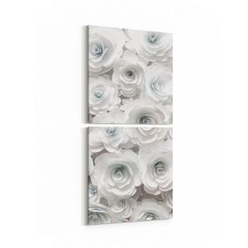 Olla 11597K2D Çiçek Görseli Kare 2 Parça Dikey 30x65 cm Kanvas Tablo