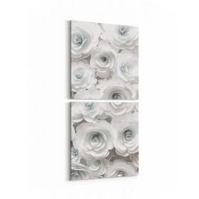 Olla 11597K2D Çiçek Görseli Kare 2 Parça Dikey 30x65 cm Kanvas Tablo