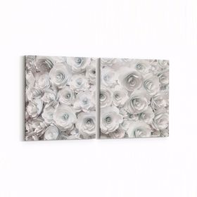 Olla 11597K2Y Çiçek Görseli Kare 2 Parça Yatay 65x30 cm Kanvas Tablo