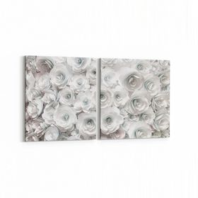 Olla 11597K2Y Çiçek Görseli Kare 2 Parça Yatay 65x30 cm Kanvas Tablo