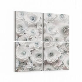 Olla 11597K4 Çiçek Görseli Kare 4 Parça 65x65 cm Kanvas Tablo