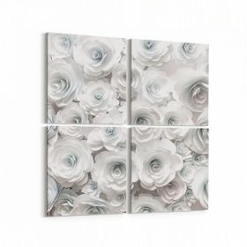Olla 11597K4 Çiçek Görseli Kare 4 Parça 65x65 cm Kanvas Tablo