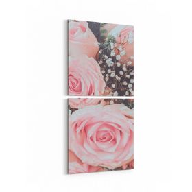 Olla 11602K2D Çiçek Görseli Kare 2 Parça Dikey 30x65 cm Kanvas Tablo