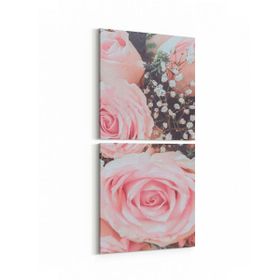 Olla 11602K2D Çiçek Görseli Kare 2 Parça Dikey 30x65 cm Kanvas Tablo