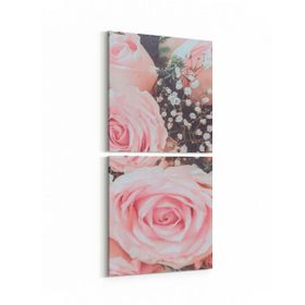 Olla 11602K2D Çiçek Görseli Kare 2 Parça Dikey 30x65 cm Kanvas Tablo