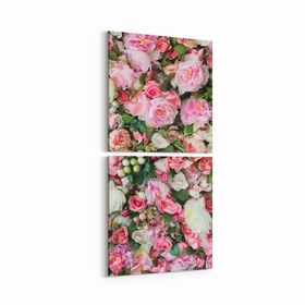 Olla 11606K2D Çiçek Görseli Kare 2 Parça Dikey 30x65 cm Kanvas Tablo