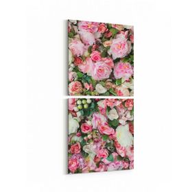 Olla 11606K2D Çiçek Görseli Kare 2 Parça Dikey 30x65 cm Kanvas Tablo