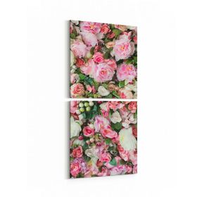 Olla 11606K2D Çiçek Görseli Kare 2 Parça Dikey 30x65 cm Kanvas Tablo
