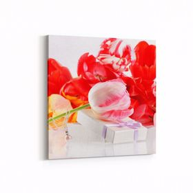 Olla 11615K Çiçek Görseli Kare 25x25 cm Kanvas Tablo